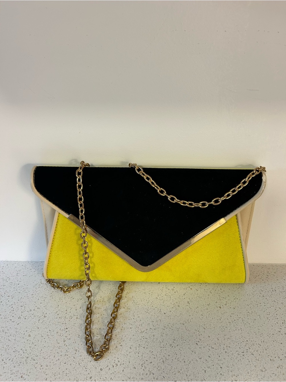 Beautiful Aldo Black, Yellow and ivory Colorblock Envelope Crossbody❤️